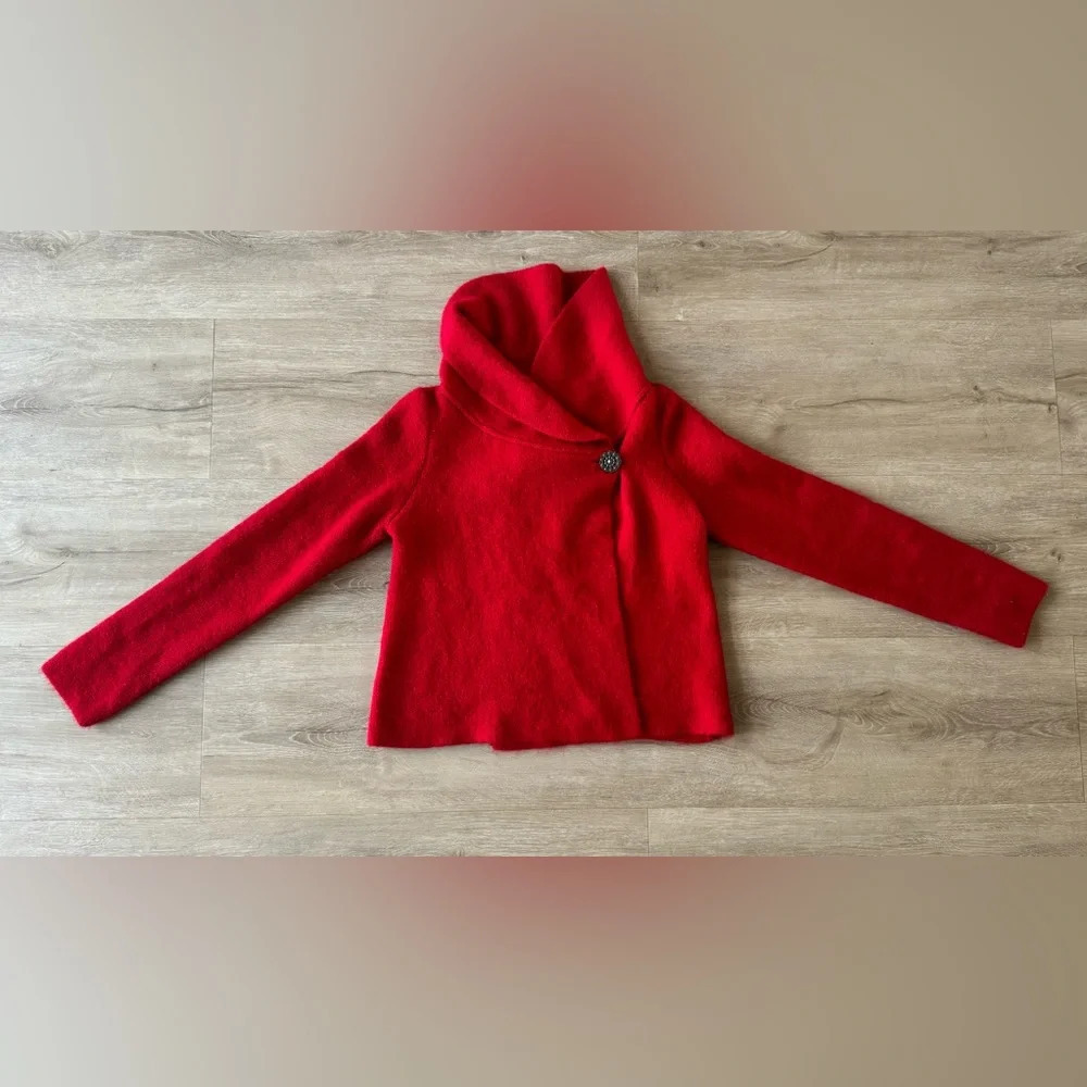 Adrienne Vittadini Shawl Collar Sweater Jacket SZ XS